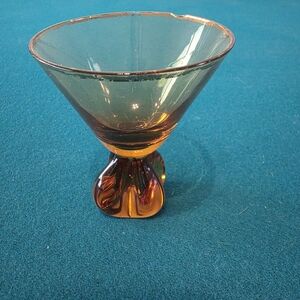 Elegant Amber and Smoke Glass Art Piece